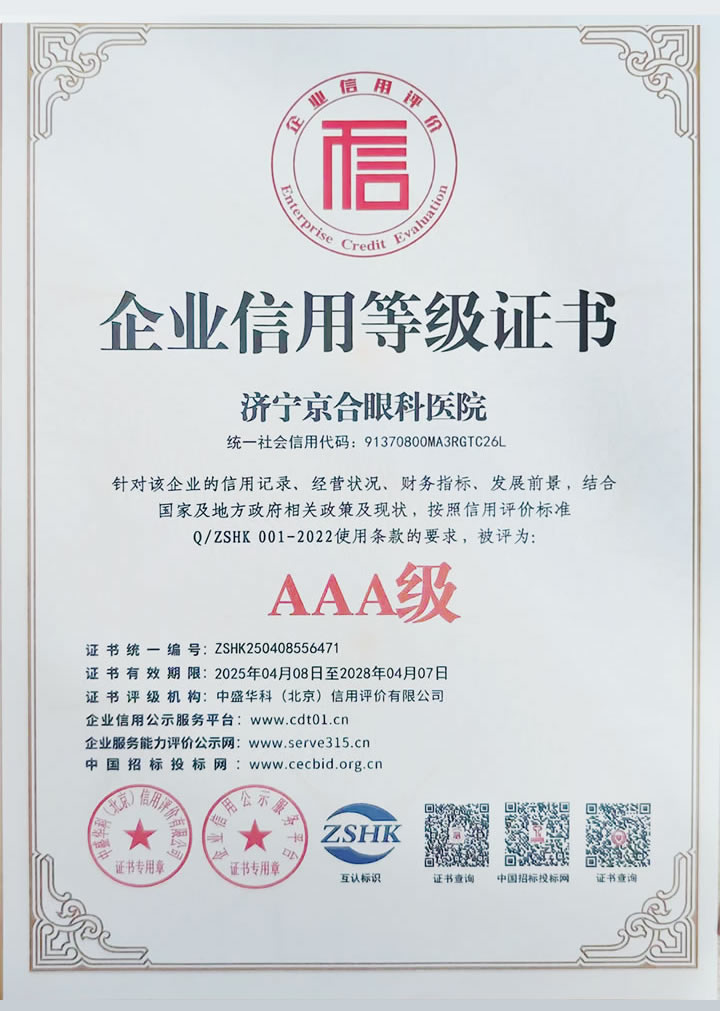 企业信用等级证书